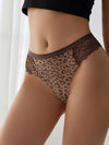 ZASUWA  Female Leopard Print Lace T-back Panties