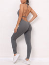 ZASUWA Female Deep V-neck Halter Scrunch Bum Jumpsuit