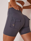 ZASUWA Female Elastic Hip Lifting Spandex Gym Cargo Booty Shorts