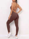 ZASUWA Female Deep V-neck Halter Scrunch Bum Jumpsuit