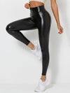 ZASUWA  Female Scrunch Bum PU High-rise Leggings