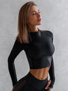 ❤ZASUWA Female PU Net Thumbholes High-rise Hip-lift Sportswear