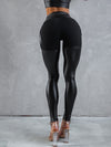 ❤ZASUWA Female PU Glossy Cross Twist Metal Buttons Hip-lift Leggings