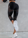 ❤ZASUWA Female PU Net Thumbholes High-rise Hip-lift Sportswear