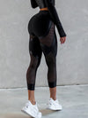 ❤ZASUWA Female PU Net Thumbholes High-rise Hip-lift Sportswear