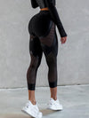 ❤ZASUWA Female PU Net High-rise Hip-lift Leggings