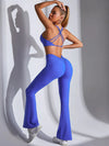 ZASUWA Female Deep V Back Scrunch Bum Flare Pants