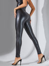 ZASUWA Female Glossy Faux Leather Corset Shape Tracksuit