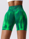 ZASUWA Female Unique Colorful Hot Tie-dye Scrunch Bum Spandex Gym Booty Shorts