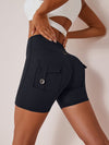 ZASUWA Female Elastic Hip Lifting Spandex Gym Cargo Booty Shorts