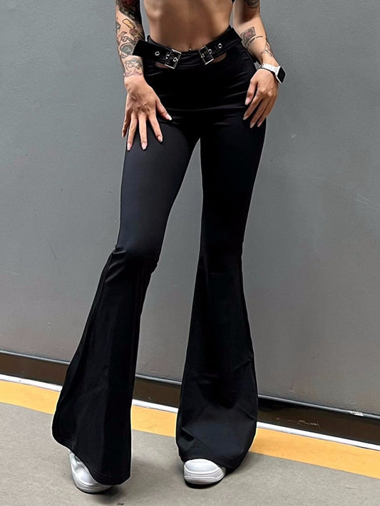 ZASUWA Female Cutout Flare Sassy Style Leggings