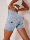 ZASUWA Female Elastic Hip Lifting Spandex Gym Cargo Booty Shorts