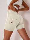 ZASUWA Female Elastic Hip Lifting Spandex Gym Cargo Booty Shorts