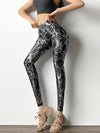 ZASUWA Female High Waist Bronzed Snakeskin Leggings