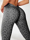 ZASUWA Female Deep V Back Leopard Print Leggings