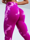 ZASUWA Female Hot Tie-dye Scrunch Bum Seamless High-rise Leggings