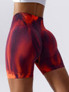 ZASUWA Female Unique Colorful Hot Tie-dye Scrunch Bum Spandex Gym Booty Shorts