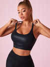 ZASUWA Female Sports Bras Matte Leather I-shaped Sports Bras