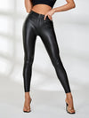 ❤ZASUWA Female Fly-eye PU Zipper Hip-lift Leggings