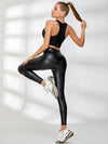 ❤ZASUWA Female PU Heart-Shape-Hip Leggings