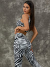 ZASUWA Female Zebra Pattern Scrunch Bum Leggings