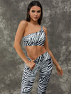 ZASUWA Female Zebra Pattern Scrunch Bum Leggings