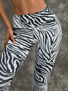 ZASUWA Female Zebra Pattern Single Should Strapes Sports Bras