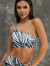 ZASUWA Female Zebra Pattern Single Should Strapes Sports Bras