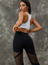 ZASUWA Female Twist Hollow Out Fishnet Scrunch Bum Tracksuit