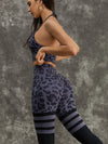 ZASUWA Female Leopard Print Hollow Out Halter Scrunch Bum Tracksuit