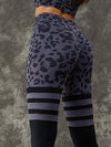 ZASUWA Female Leopard Print Hollow Out Halter Scrunch Bum Short Tracksuit