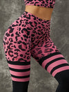 ZASUWA Female Leopard Print Hollow Out Halter Scrunch Bum Tracksuit