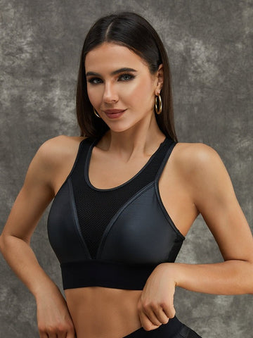 🖤ZASUWA Female Fly Eye Contrast Color Sports Bras