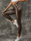 ZASUWA Female Mesh PU Faux Leather Leopard Print Tracksuit