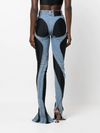 ZASUWA Female Fly-eye Contrast Color Denim Pocket Booty Leggings