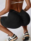 ZASUWA Female Seamless Deep V Back Scrunch Bum Leggings