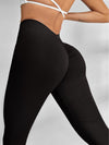 ZASUWA Female Seamless Deep V Back Scrunch Bum Leggings