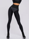 ZASUWA Female Fly Eye Contrast Color High-rise Leggings