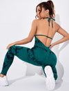 ZASUWA Female Hot Tie-dye Backless Halter Scrunch Bum Jumpsuit