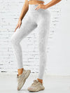 ZASUWA Female Snake Print Hollow Out Pocket PU Leggings