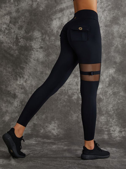 ZASUWA Female Unique Cut Out Pocket Mesh Scrunch Bum Leggings