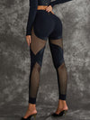 ❤ZASUWA Female PU Net Thumbholes High-rise Hip-lift Sportswear