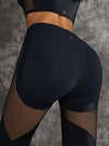 ❤ZASUWA Female PU Net Thumbholes High-rise Hip-lift Leggings