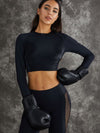 ❤ZASUWA Female PU Net Thumbholes High-rise Hip-lift Sportswear