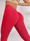 ZASUWA Female Seamless Deep V Back Scrunch Bum Leggings