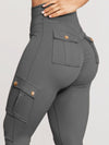 ZASUWA Female Pocket Scrunch Bum High-rise Cargo Style Leggings