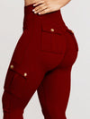 ZASUWA Female Pocket Scrunch Bum High-rise Cargo Style Leggings