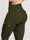 ZASUWA Female Pocket Scrunch Bum High-rise Cargo Style Leggings