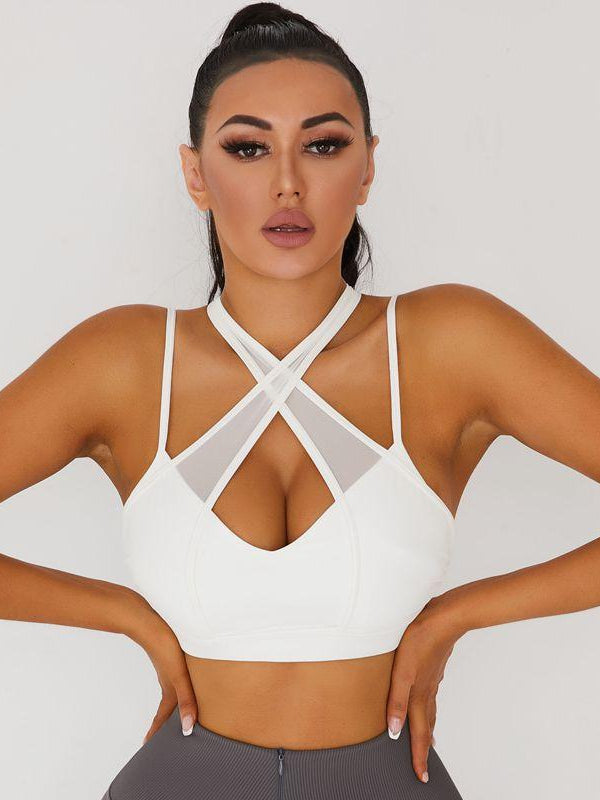 Criss Cross Bra White Sports Bra Sexy Bras-ZASUWA-White-S-ZASUWA PERFECT SHAPE