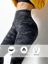 ZASUWA Female Camouflage Fitness Yoga Leggings with Ruffle Pockets